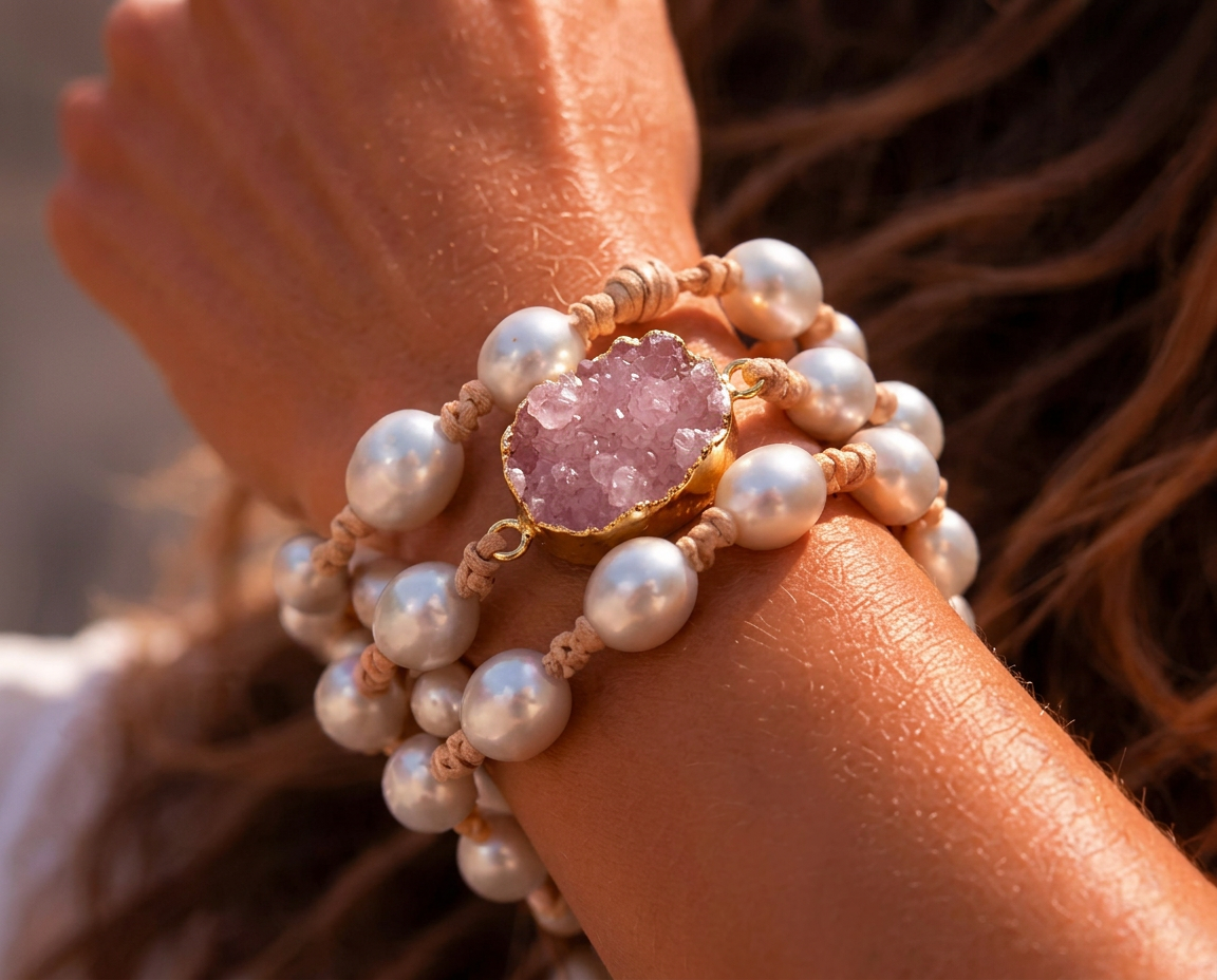 Pink Druzy — Bracelet