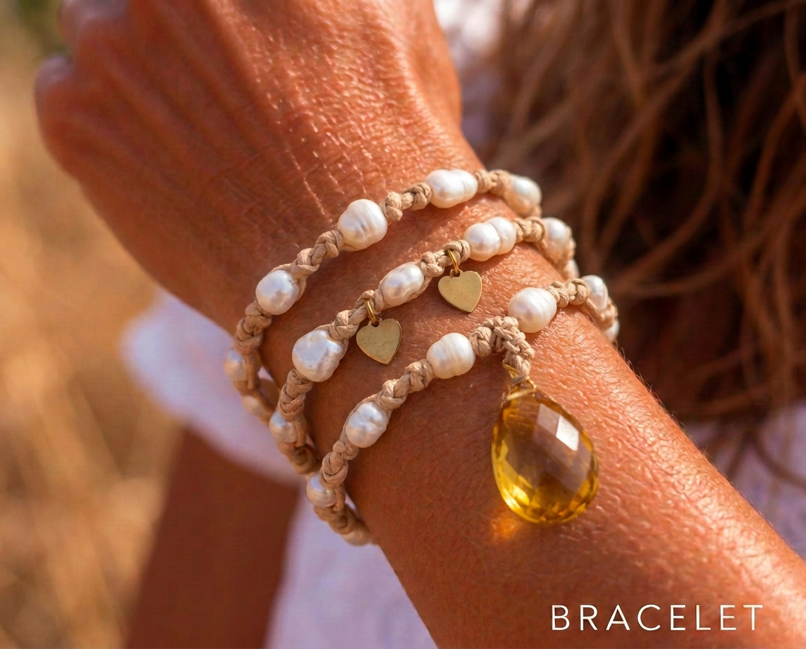 Citrine & Pearls — Bracelet