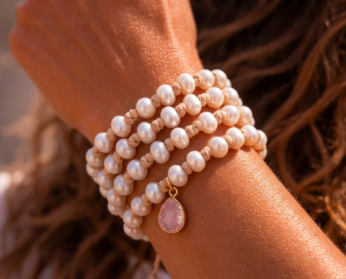 Pink Druzy · Baroque — Bracelet