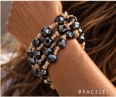 Hematite & Aqua — Bracelet