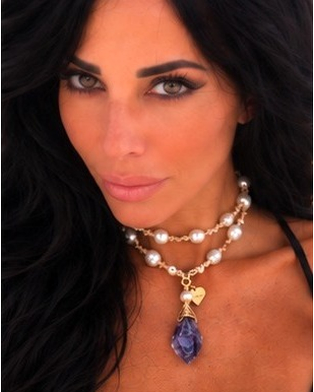 Faceted Amethyst Pendant with Ivory Fresh Water Pearls